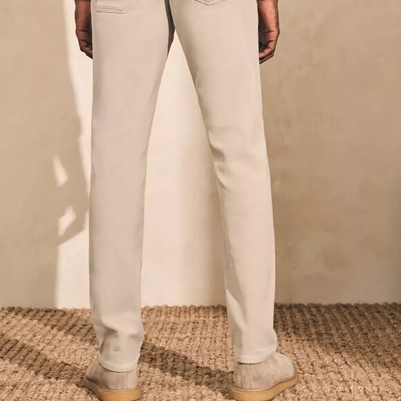 NEW FAHERTY Men's Stretch Terry 5 Pocket Pants Size 34 Stone Color - Picture 3 of 5